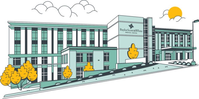 An artist's rendering of Baylor Scott & White Medical Center - Marble Falls
